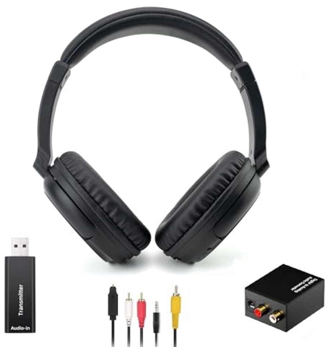 Draadloze TV Hoofdtelefoon met USB Zender en 30 Uur Batterij