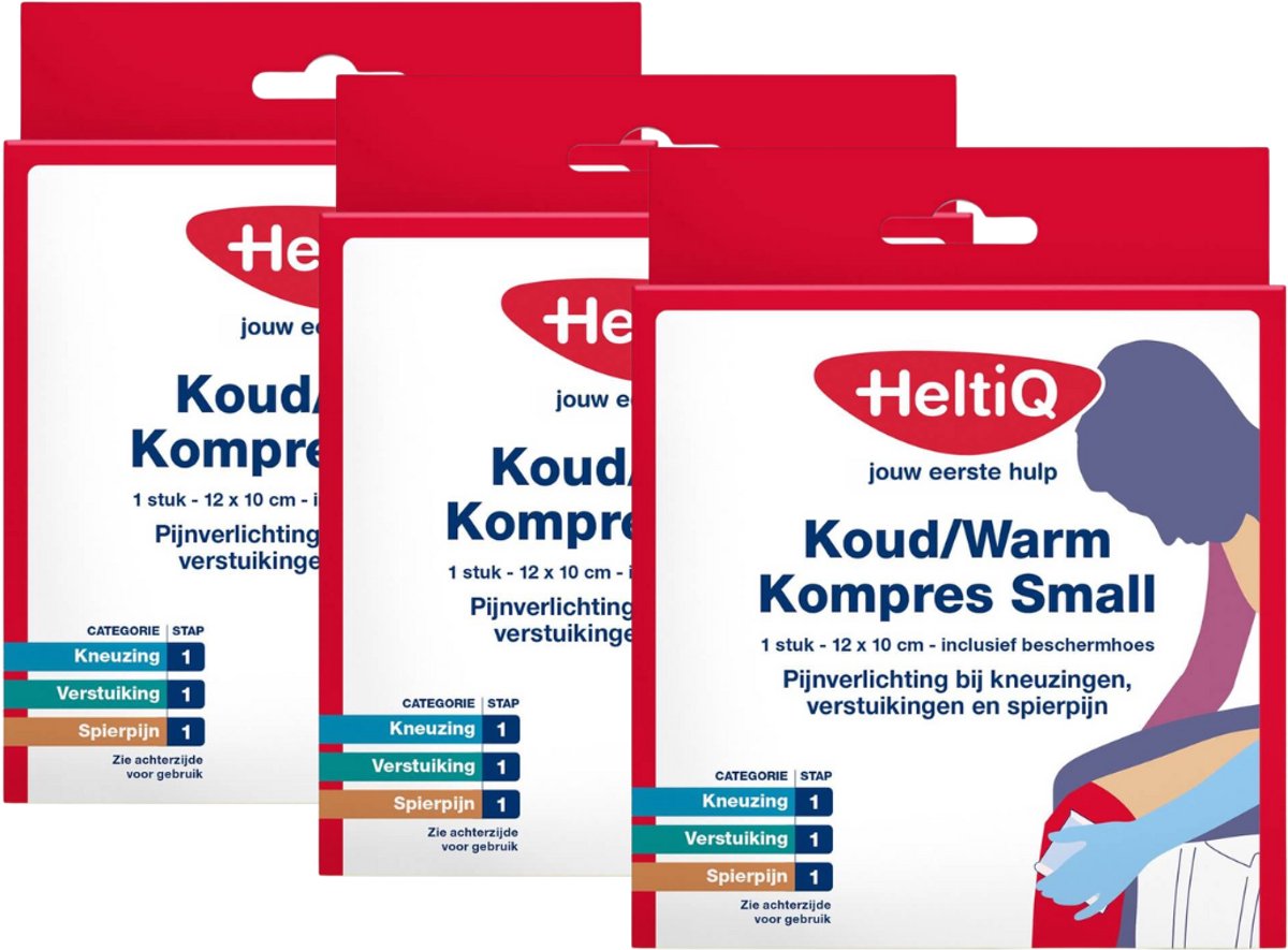 Hot/Cold Packs 12x10cm Set 3 Stuks, Inclusief Beschermhoes