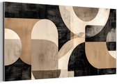Aluminium schilderij 40x20 cm - Wanddecoratie metaal - Abstract - Vormen - Modern - Beige - Metalen muurdecoratie woonkamer - Decoratie industrieel - Foto op dibond - Industriële accessoires slaapkamer