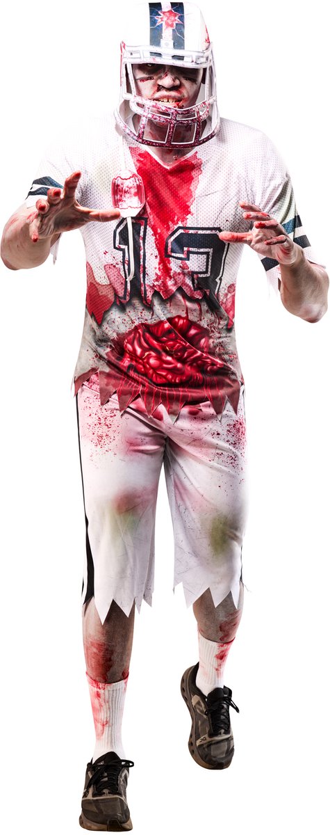 Zombie American Footballer Volwassenenkostuum - Rubies - Maat S