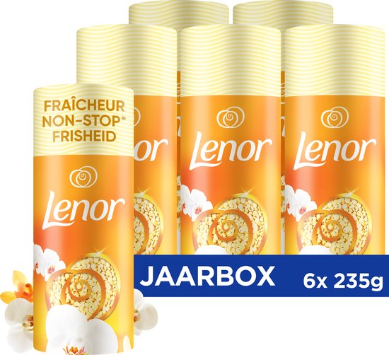 Lenor Geurbooster Voor Je Was - Orchidee en Amber - Geurparels - Voordeelverpakking 6 x 235g