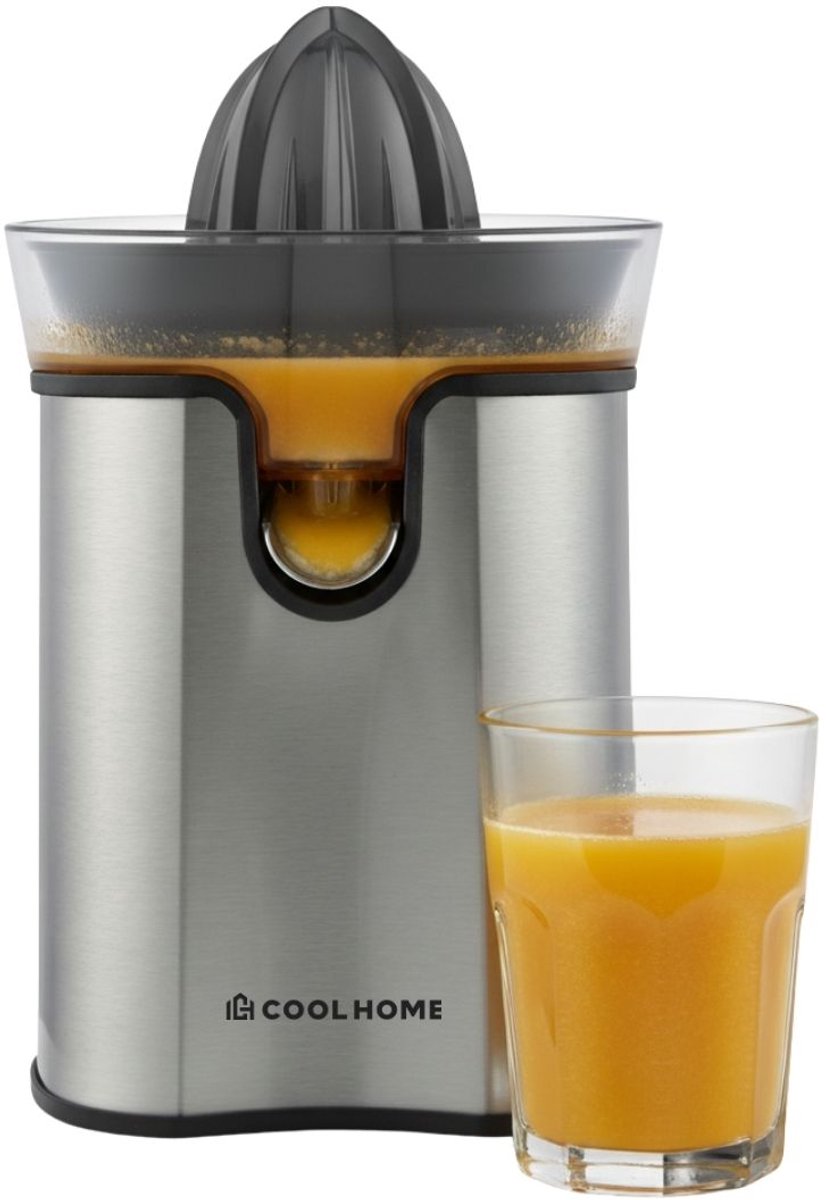 CoolHome Citruspers - Elektrische Sinaasappelpers en Citroenpers - Met uitloop en druppelstop - Compact & Stil- Rvs