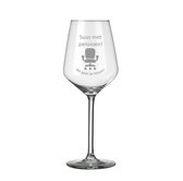 Wijnglas - Wijnglas met gravering - Pensioen - afscheid cadeau - uniek - cadeau van glas - zandstraal gravering - dag collega - pensioen vriend/ familie - bedankt - geniet van je pensioen