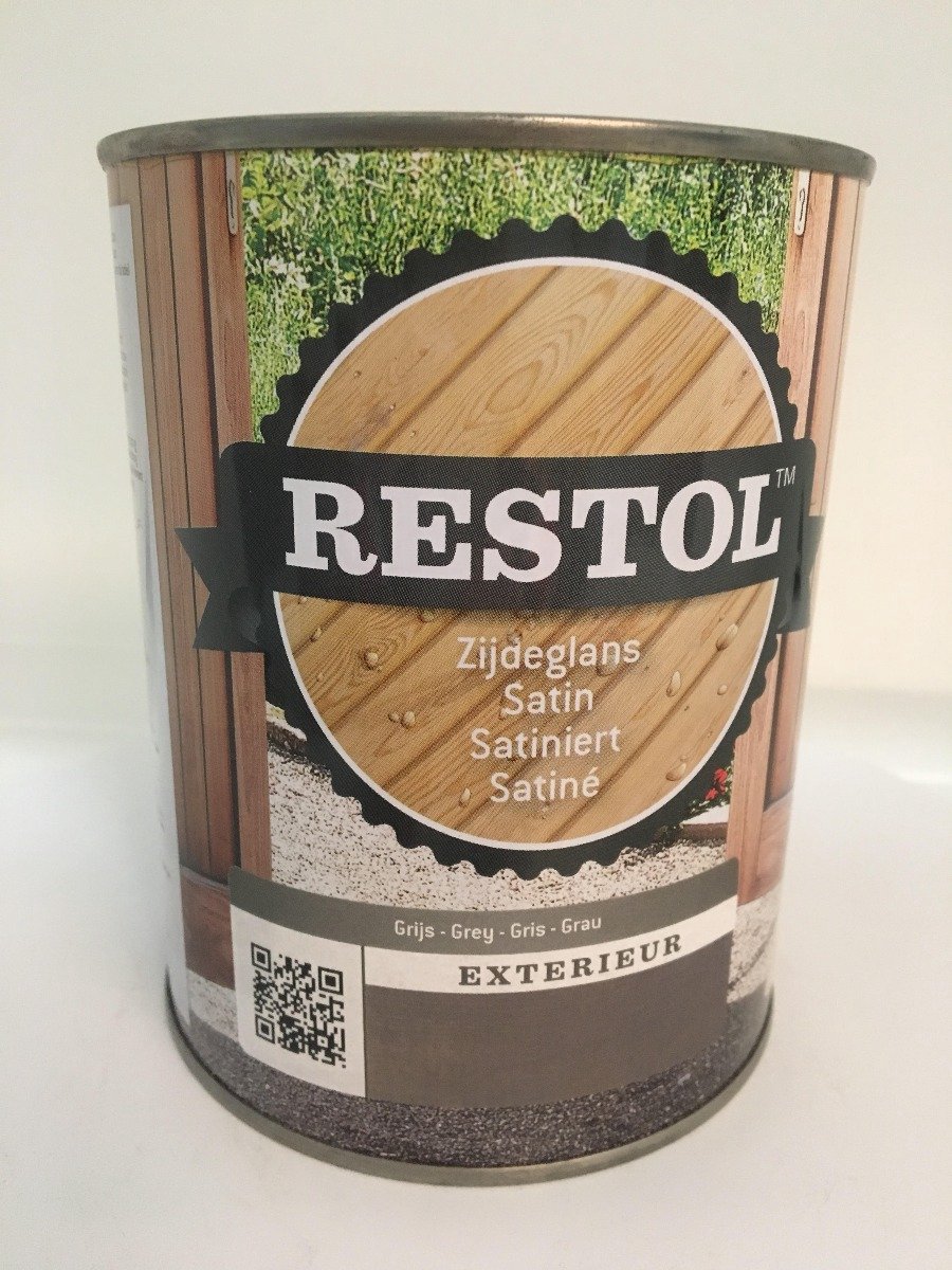 Restol Houtolie Zijdeglans 1L Lichtgrijs