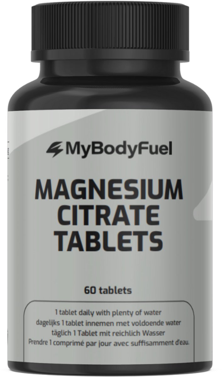 MyBodyFuel - Magnesium Citraat 200 mg - 1 Pack (60 Tabletten) - Hoog opneembaar Magnesium Supplement
