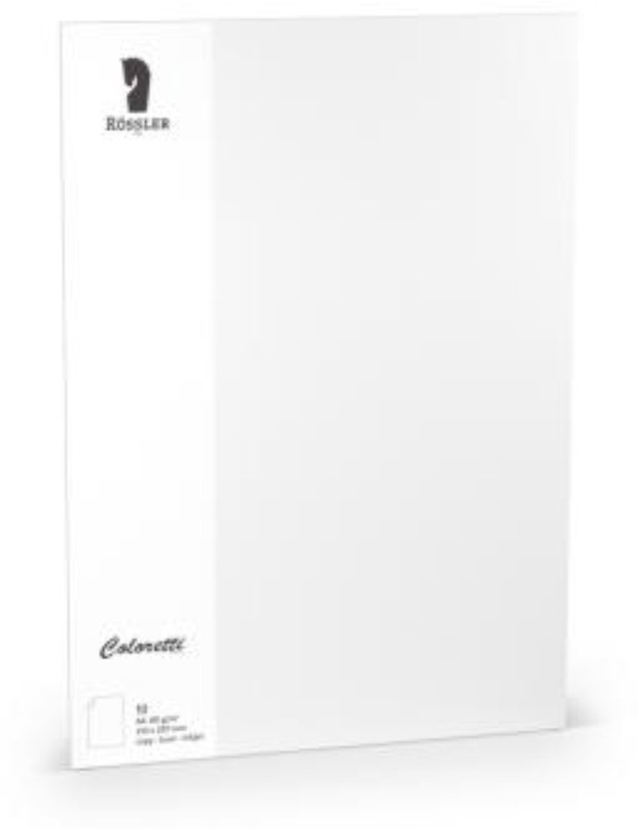 Papier - Kleur Wit - Gekleurd - Coloretti - 80gram - 10 vellen - Formaat A4 - 210x297mm - 227001509 - Rossler Papier
