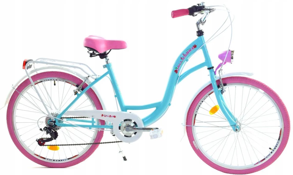 Dallas Bike - Meisjesfiets - 24 inch - 6 versnellingen - blauw, roze