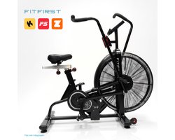FitFirst AirBike X-55 – AirBike met Transportwielen, Hartslagband & Bluetooth Apps – 7 Trainingsprogramma’s – Thuis Fitness - HIIT Training - Cardio
