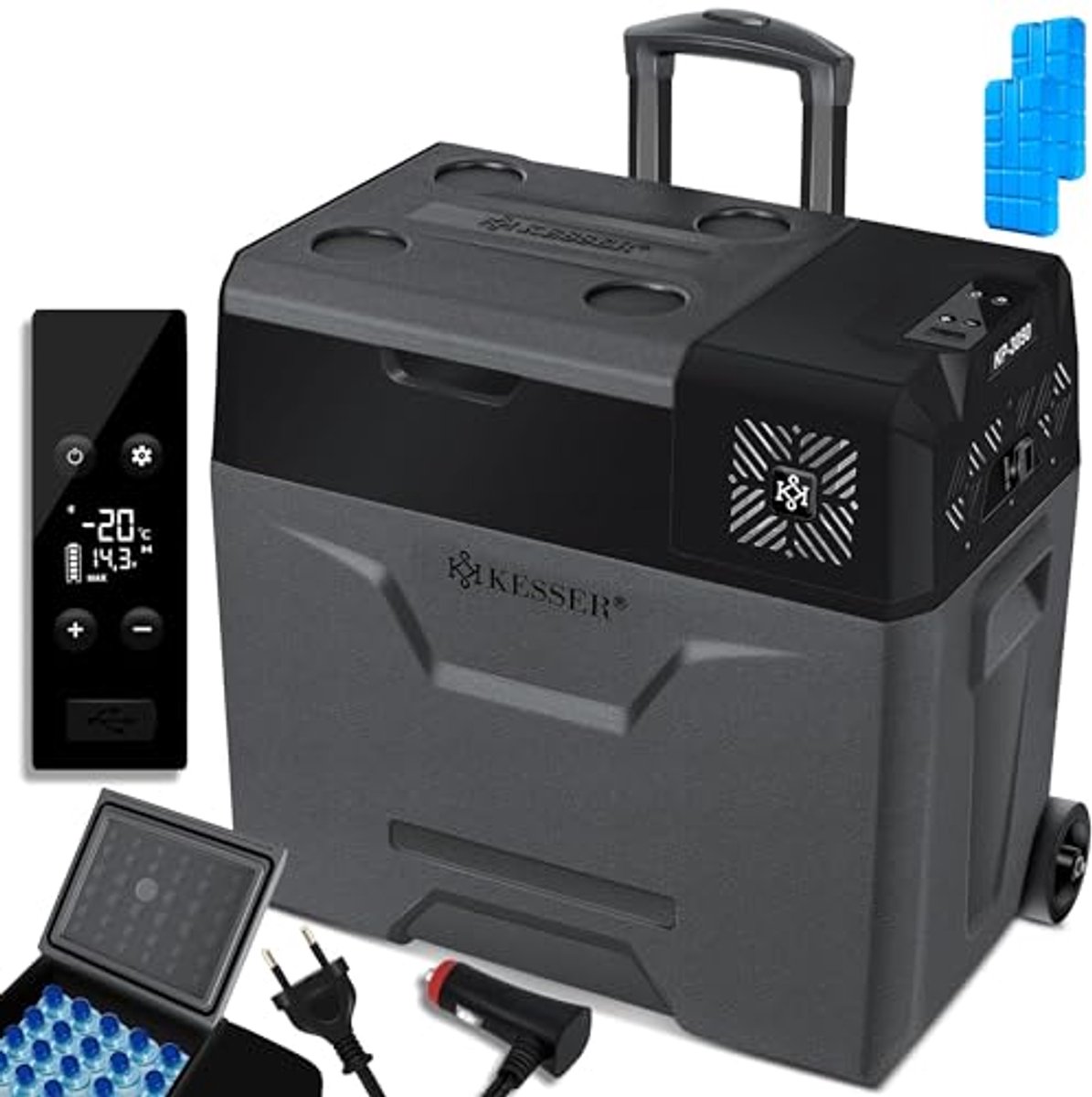 Elektrische Koelbox 50 Liter met APP Besturing en USB Aansluiting voor Auto, Vrachtwagen, Boot, en Camper