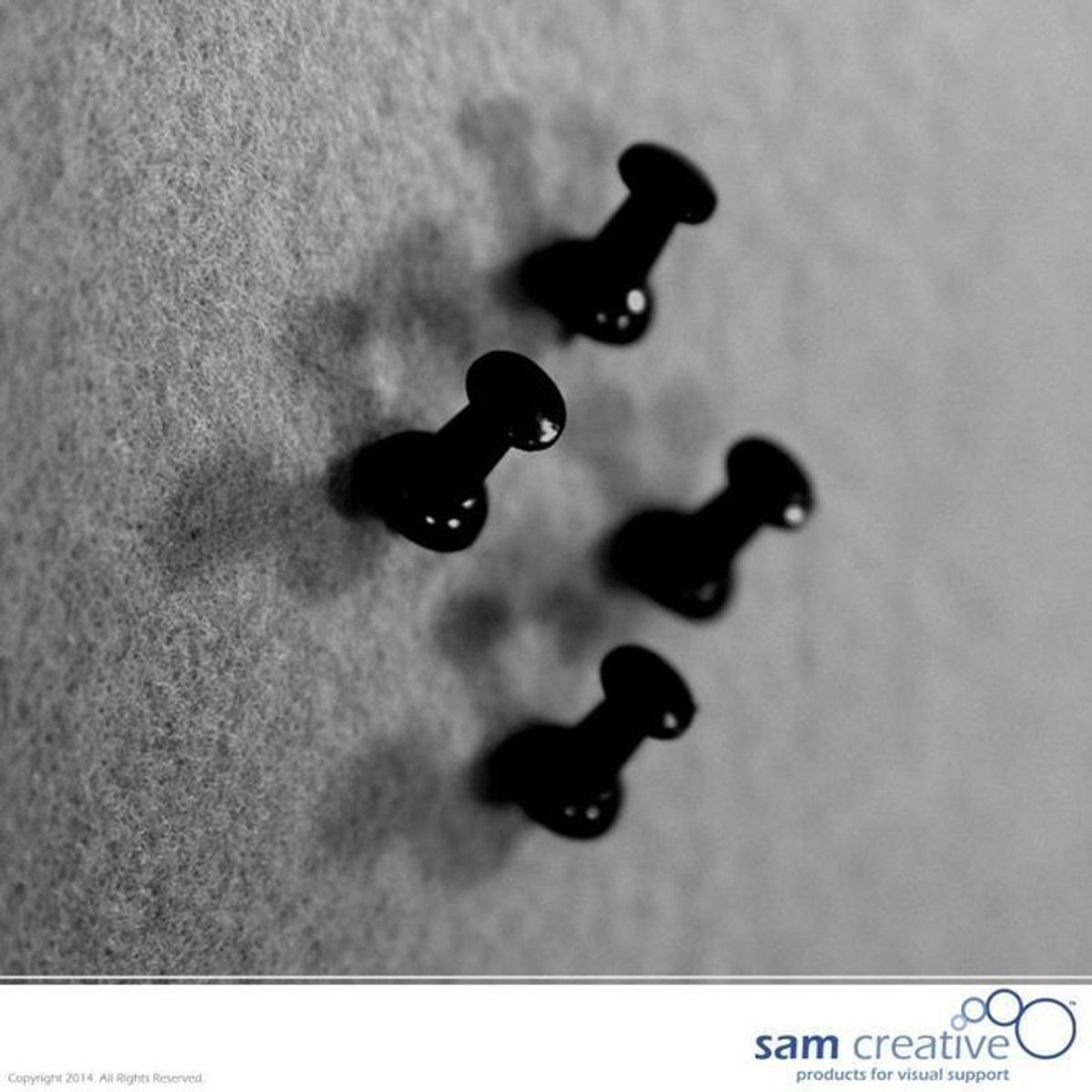 Sam Creative - Prikbord kurk - Punaise - Zwart - 40 stuks