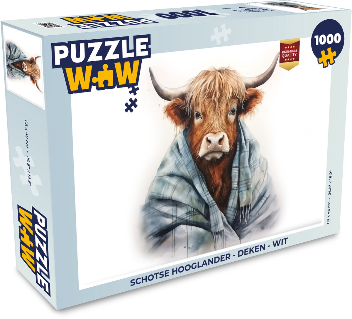 Schotse hooglander - Deken - Wit