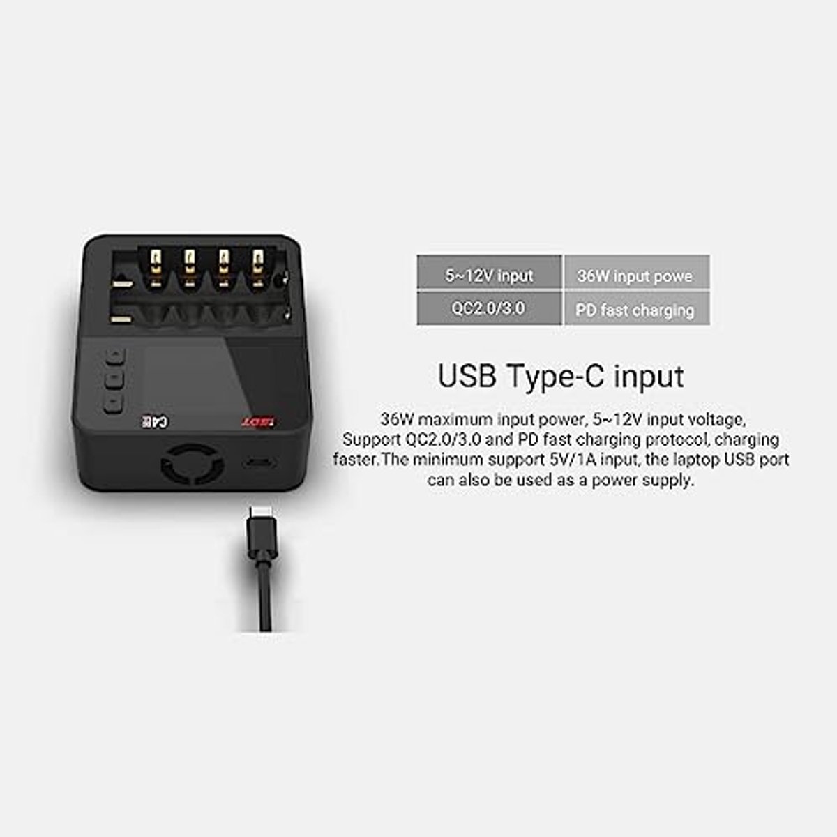 Slimme Batterijlader voor AA/AAA NiMH, Ni-Cd, Li-Ion en 18650 - Snel Opladen met 6 Sleuven