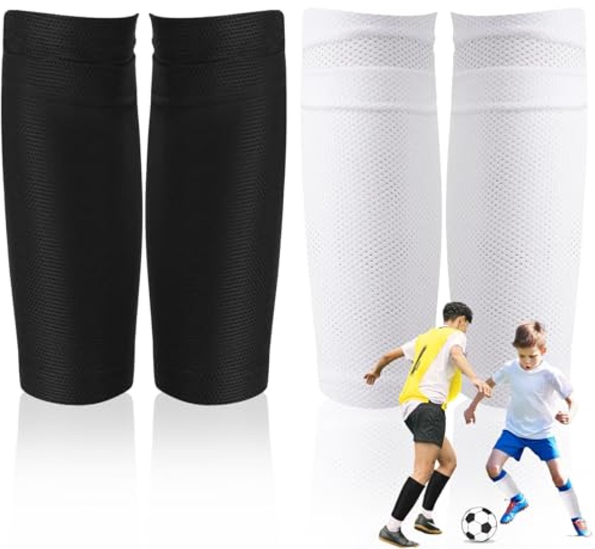 Scheenbeschermers voor Voetbal, Ademend Netweefsel, Geschikt voor Kinderen en Volwassenen