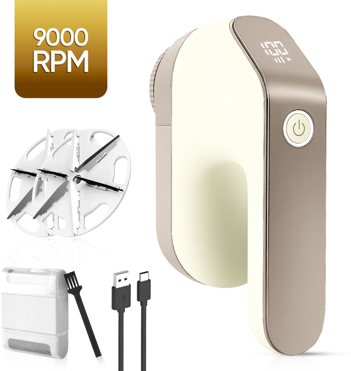 MostEssential Premium Elektrische Pluizenverwijderaar FL777 – Pluizentondeuse - USB-C Snellaadfunctie - Draadloos - 2000 mAh Batterij - PRO Edition
