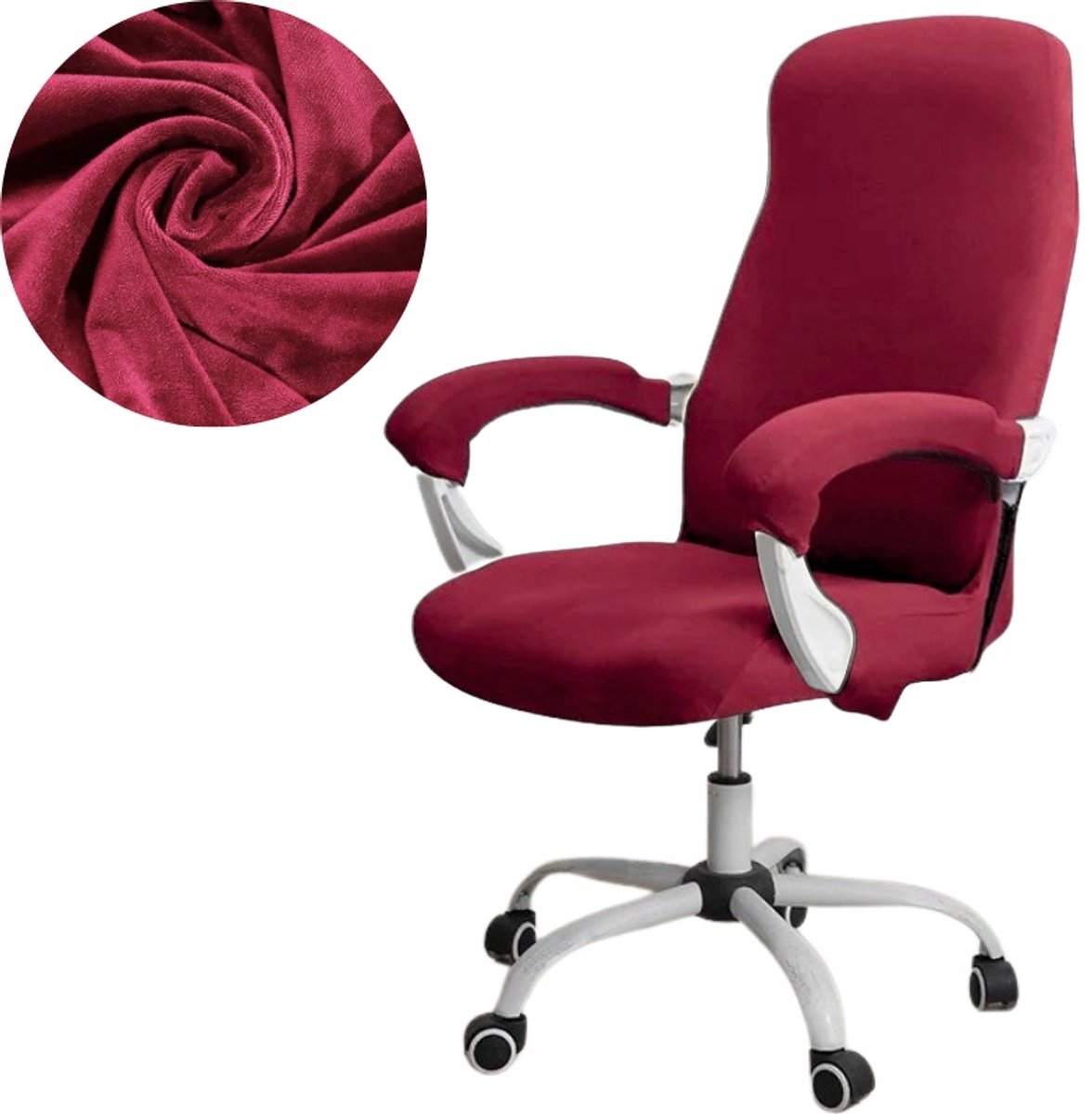 Borduur fluwelen stoelhoes voor bureaustoel, premium stretch