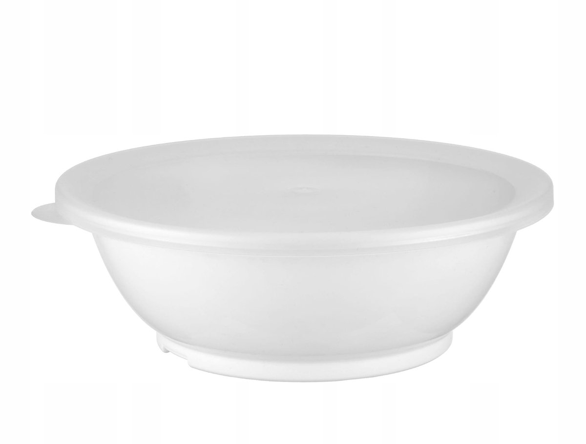 Witte Plastic Slakom met Deksel - 18cm