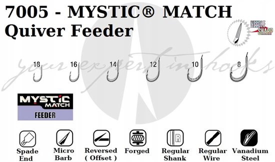 VMC Mystic Match Feeder Haken 7005 BN Maat 10 - 10 Stuks van VMC — afbeelding 2
