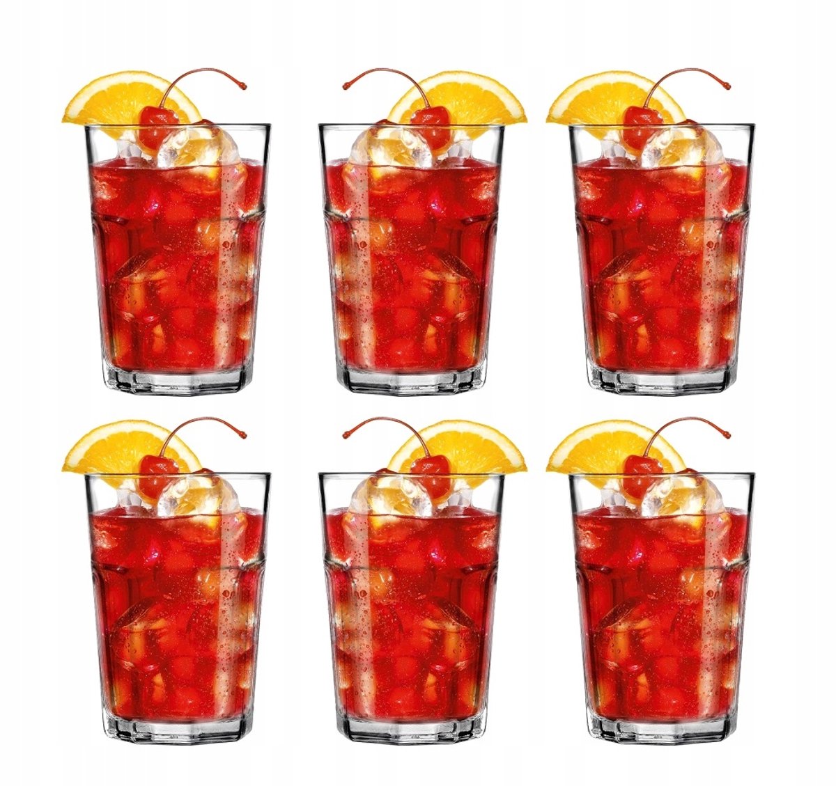 Set van 6 Hoge Glazen 350ml voor Drankjes en Cocktails