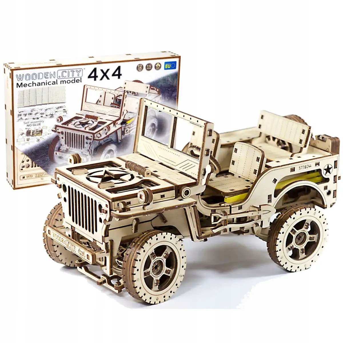 3D Houten Autopuzzel - Mechanisch model 4x4