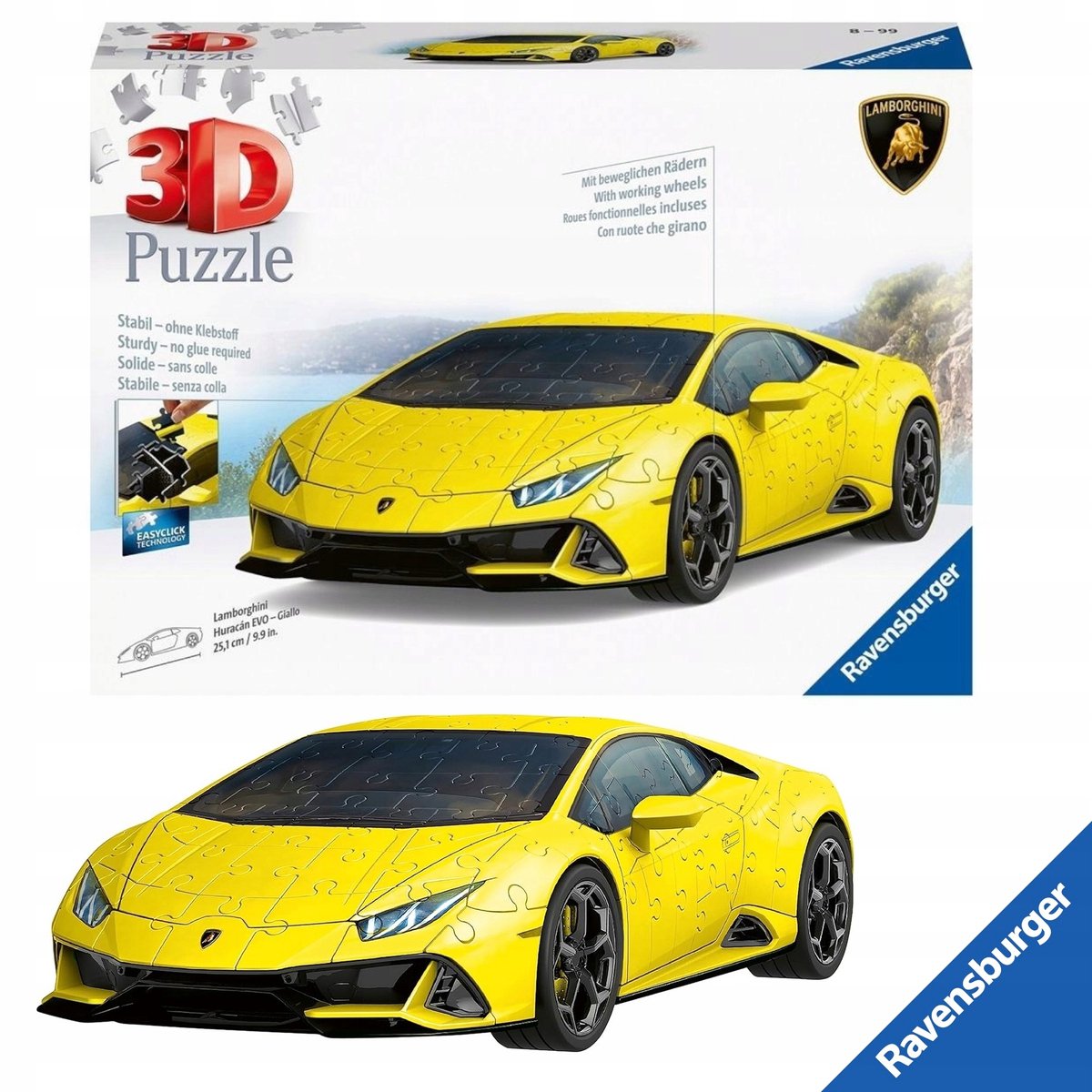 Ravensburger 3D Puzzel Lamborghini Huracan Evo Geel 108 Stuk