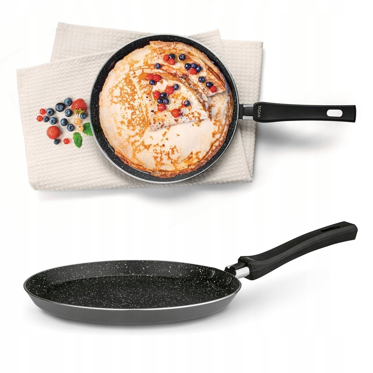 Tadar Amarantina Grijs Marmer Koekenpan 24cm - Inductie & Antiaanbaklaag
