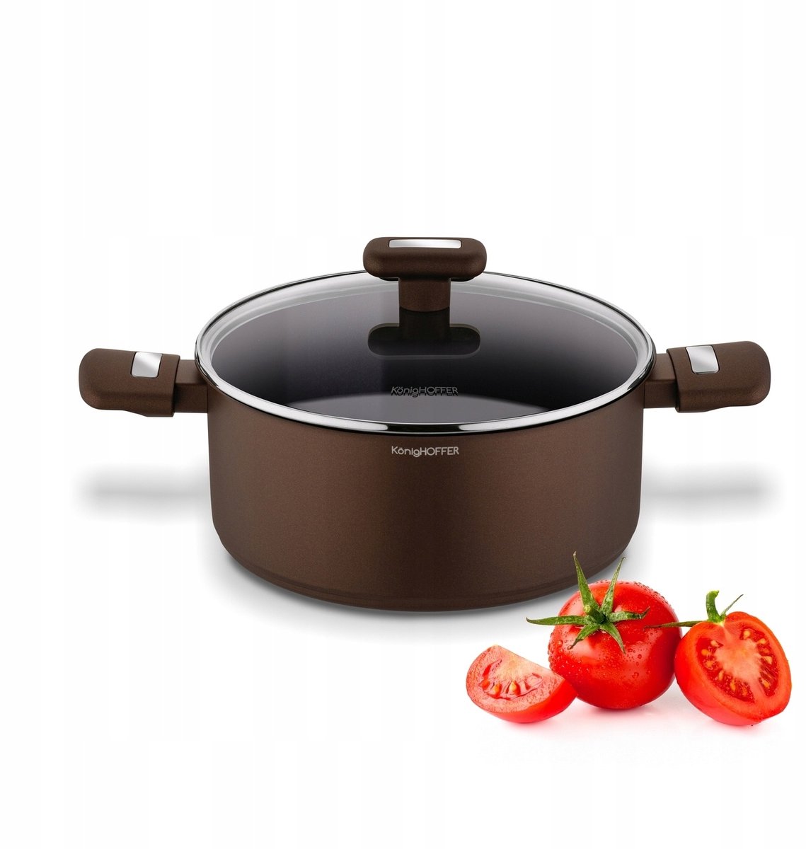 Konighoffer Reno Keramische Pan met Deksel 24cm 4.6L - Inductie Geschikt