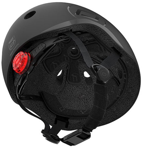 Scoot & Ride Helmet – Kinderhelm – XS 45-51 cm – LED achterlicht – magnetische sluiting – verstelbaar – Zwart — afbeelding 3