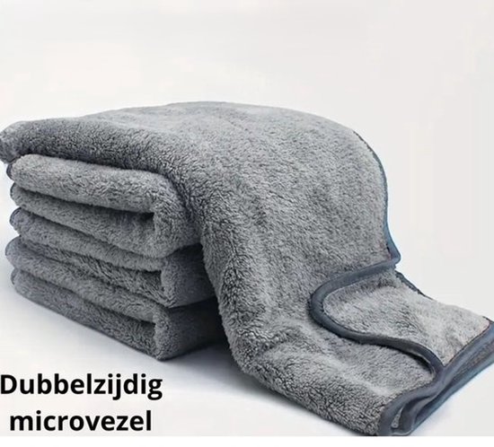 VitalHarbour fastdry Droogdoek – Droogdoek Badkamer - Auto Droogdoek - Raamdoeken Streepvrijdroog – Grijs 60x40cm