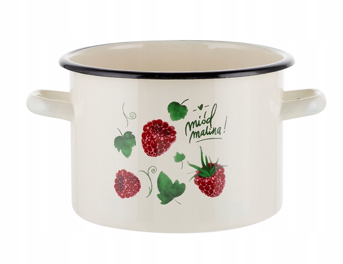 Emaille pan 18 cm 3.2L, geschikt voor inductie, gas, vaatwasser