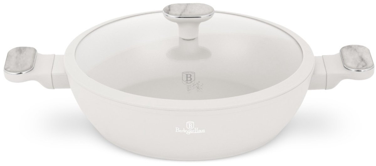 BerlingerHaus Sahara Marmeren Pan 28cm met Deksel - 3,8L