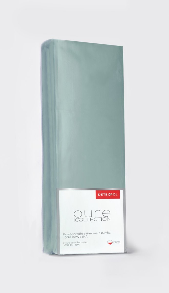 Detexpol Pure Satijn Hoeslaken met Elastiek 180x200cm Mintgroen