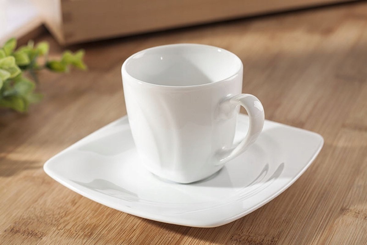LUBIANA CELEBRATION Espressodrank 90 ml met schotel - Wit Porselein