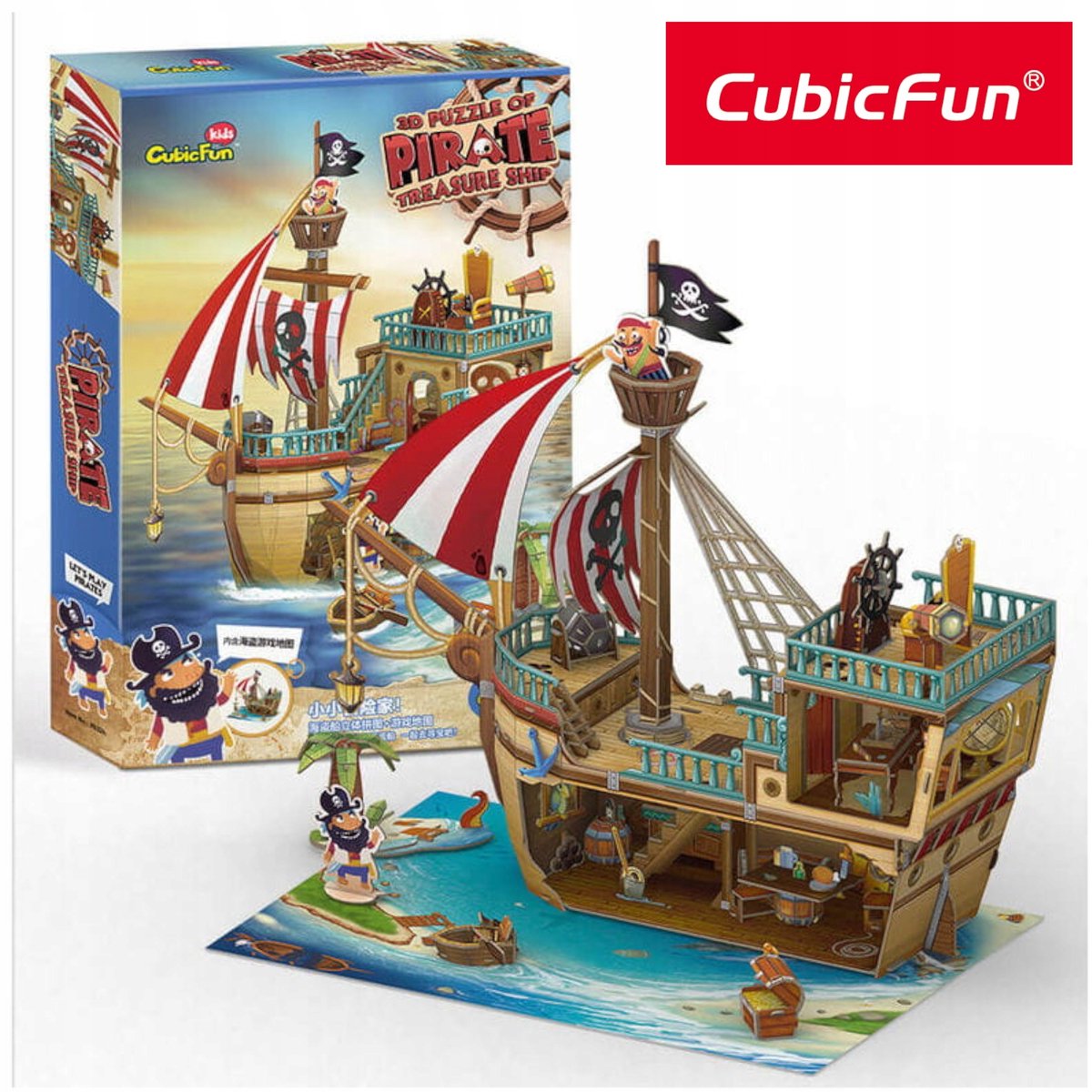 CubicFun 3D Puzzel Piratenschip met Schat - 157 Delen