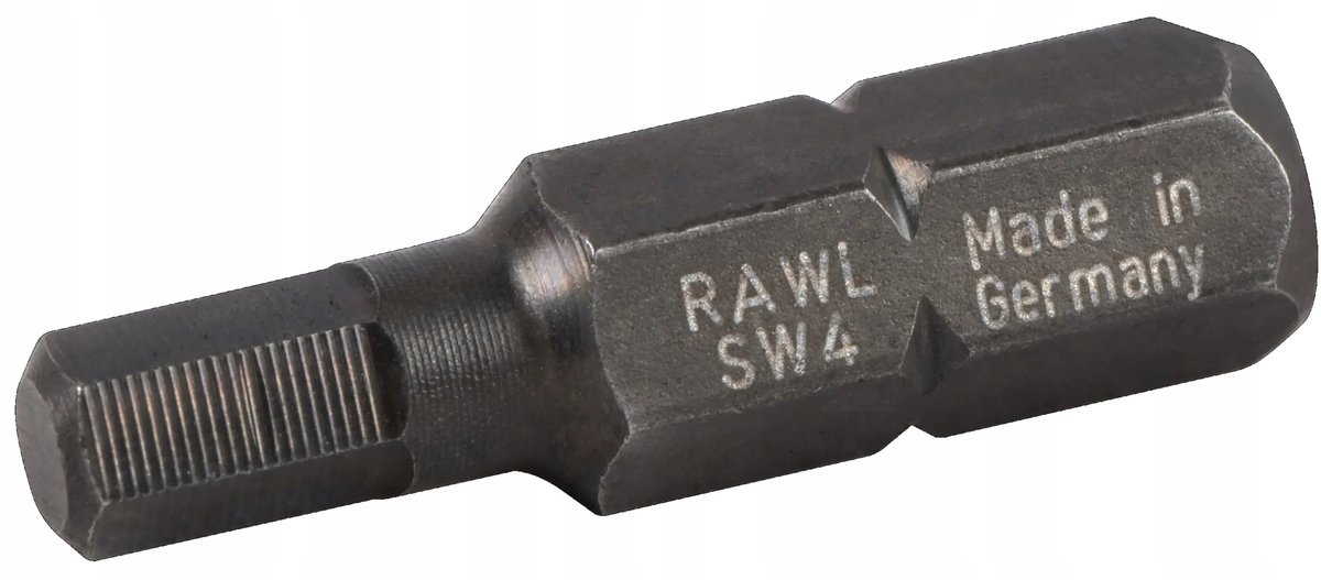 Rawlplug Bit Inbus HEX 4mm x 25mm Slagvast 1/4"