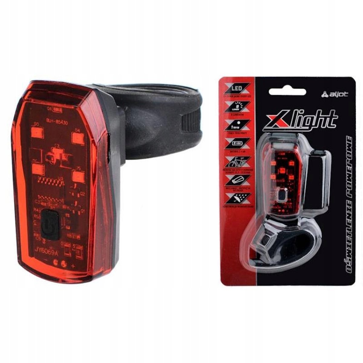 X-Light JY-6069A Fietsachterlicht op Batterijen met Remlichtfunctie