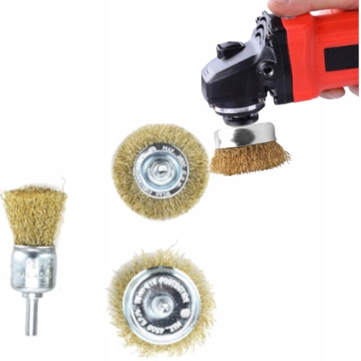 Hogert 3x Draadborstel Set met Doorn - 20mm & 2x50mm