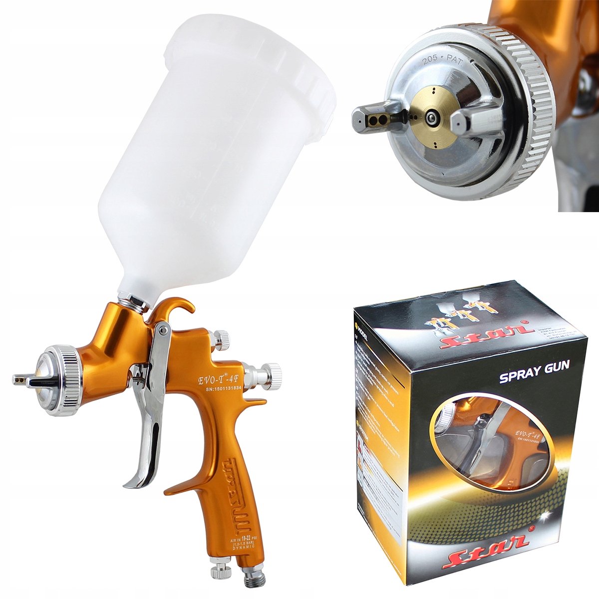 STAR EVO-T 4F spuitpistool LVLP 2,0 mm tank van 600 ml
