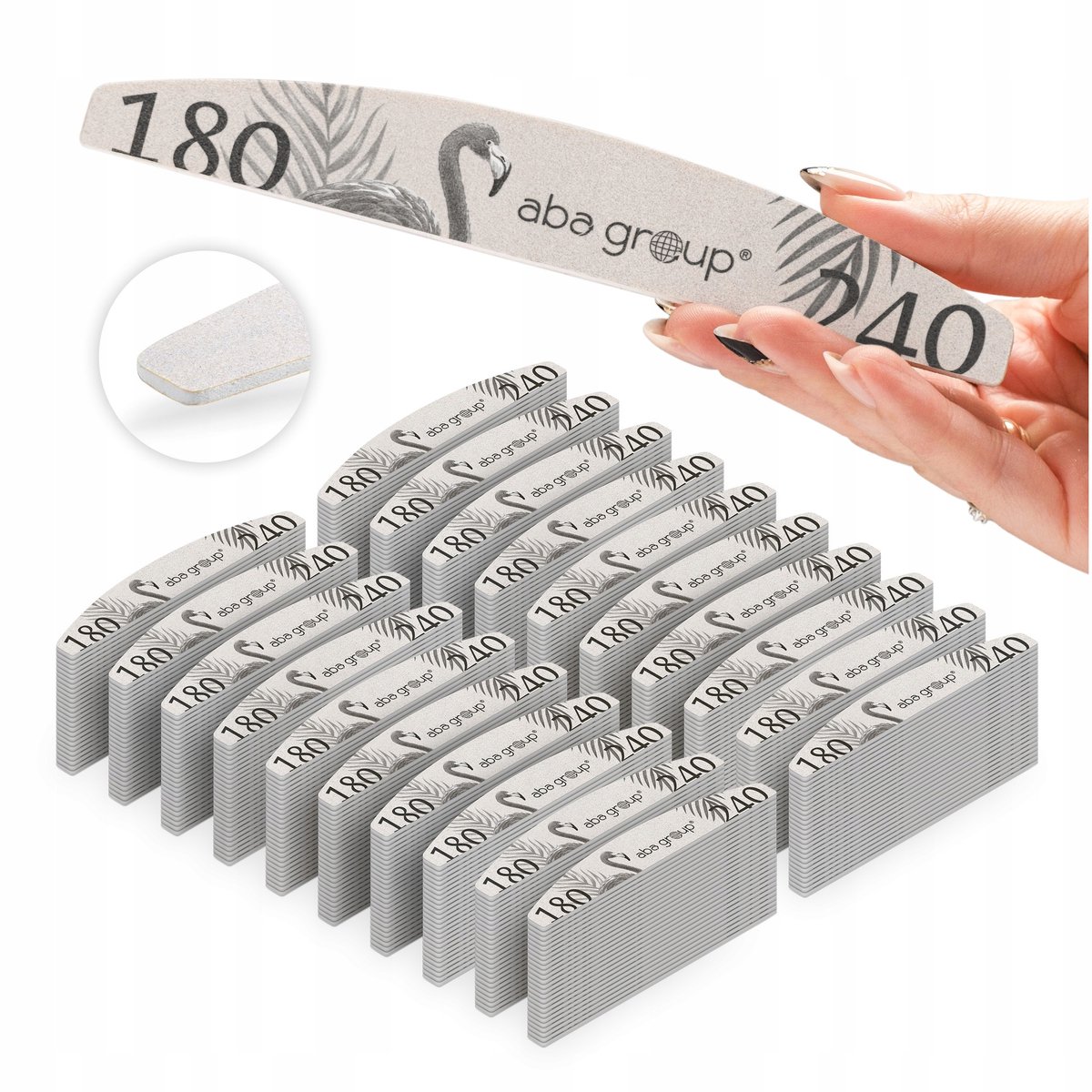 Aba Group Nagelvijlen 180/240 Slim Boot Vorm 500 Stuks