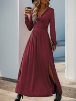 Maya Deluxe Maxi dames verfraaid pailletten jurk lange korte mouw V-hals hoge Empire taille een cut glanzend prom bruiloft bruidsmeisje, Groen, 44