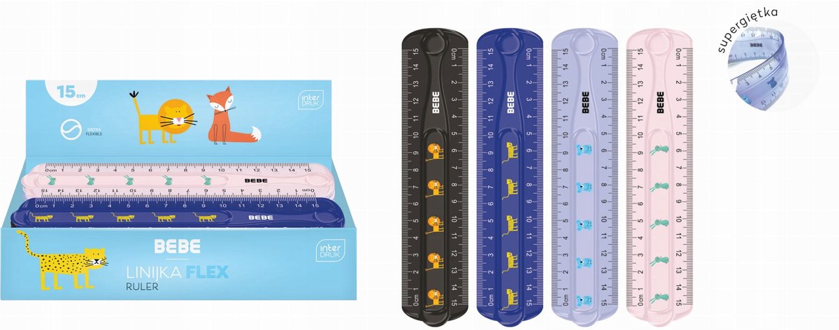 Flexibele Liniaal BB Kids 15cm - Onbreekbaar & Kleurrijk