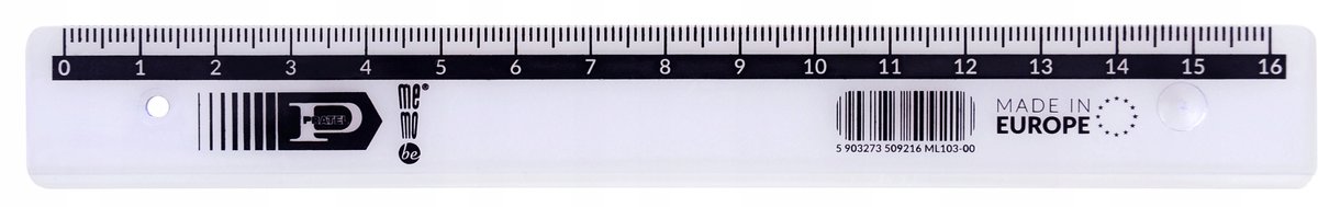 MemoBe Liniaal 16 cm Transparant - School & Kantoor