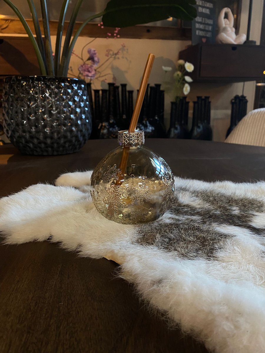 drinkglas kerstbal bruin