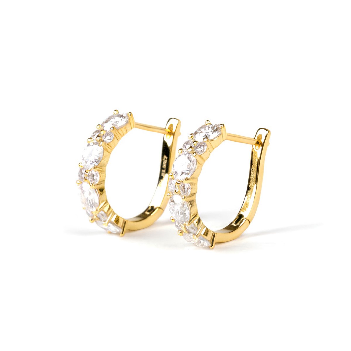 Titanix Oorbellen Dames – 2,76 Karaat Moissanite met GRA-Certificaat (Diamant Alternatief) - 925 Sterling Zilver, 18k Goudverguld – Luxe Hoops Oorbellen