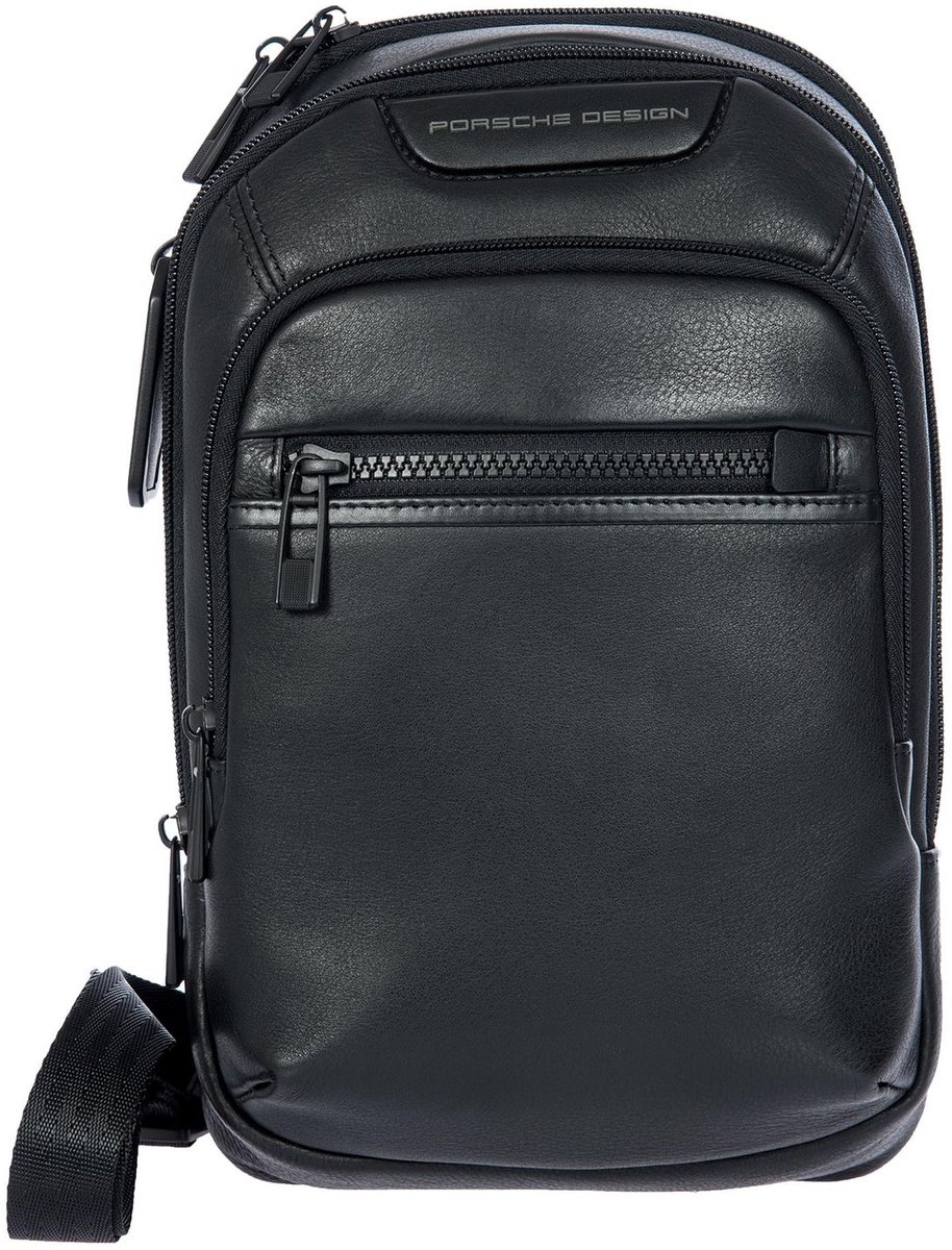 PORSCHE DESIGN Leren slingtas Roadster Evo Slingbag Black zwart