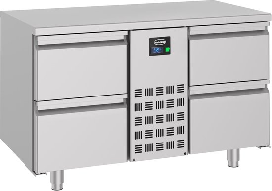 Combisteel Koelwerkbank - ENERGY LINE - Energiezuinig - 281L - 4 Laden - –2°C/+8°C - Geforceerd - 1300x700x850mm