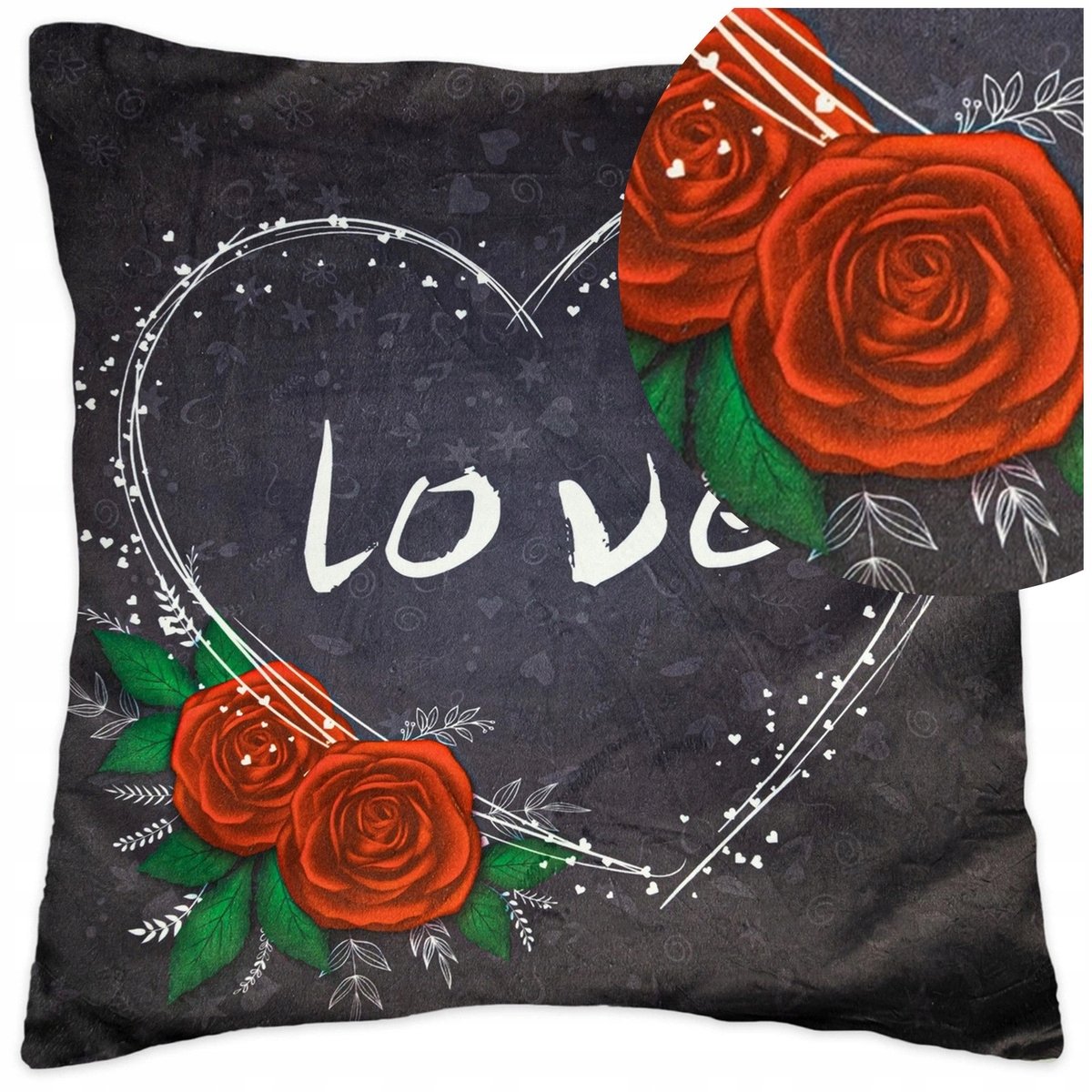 Decoratieve kussenhoezen 40x40cm Hart Velours - Love & Bloemen