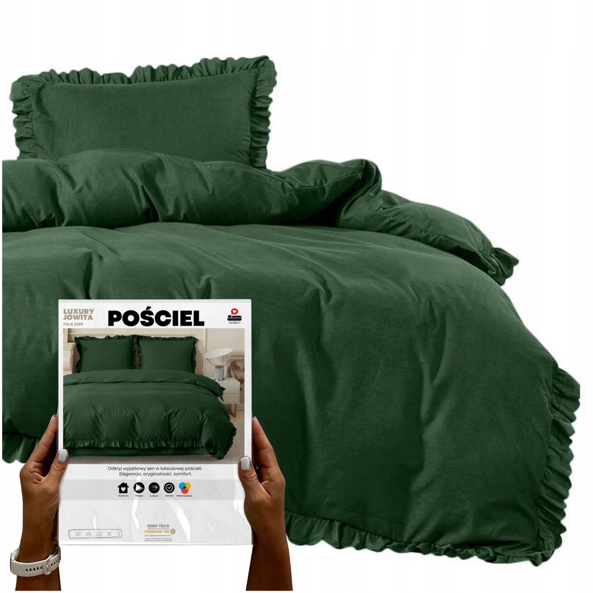 Luxe microvezel beddengoed 140x200 met ruche, incl. kussensloop 70x80