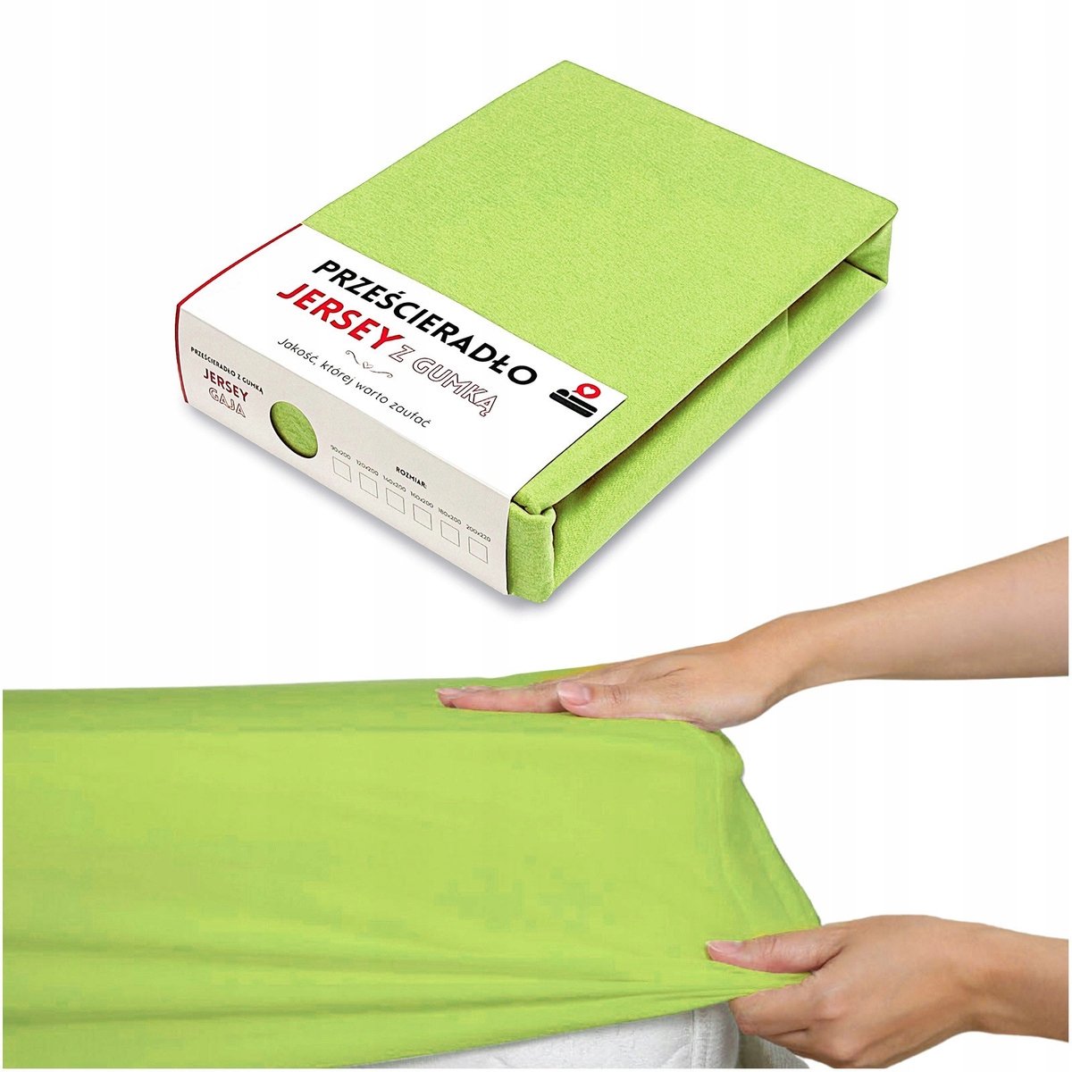 Zachte Jersey Hoeslaken 90x200cm met Elastiek - GAJA Groen
