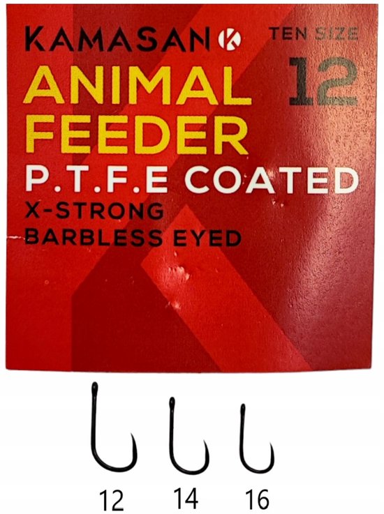 Kamasan Dierenvoeder Haken Maat 14 - Zonder Weerhaak, PTFE Coating van Kamasan — afbeelding 2