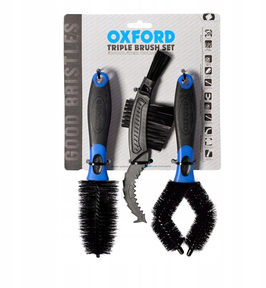 Oxford Triple Borstel Set voor Motor en Fiets Reiniging
